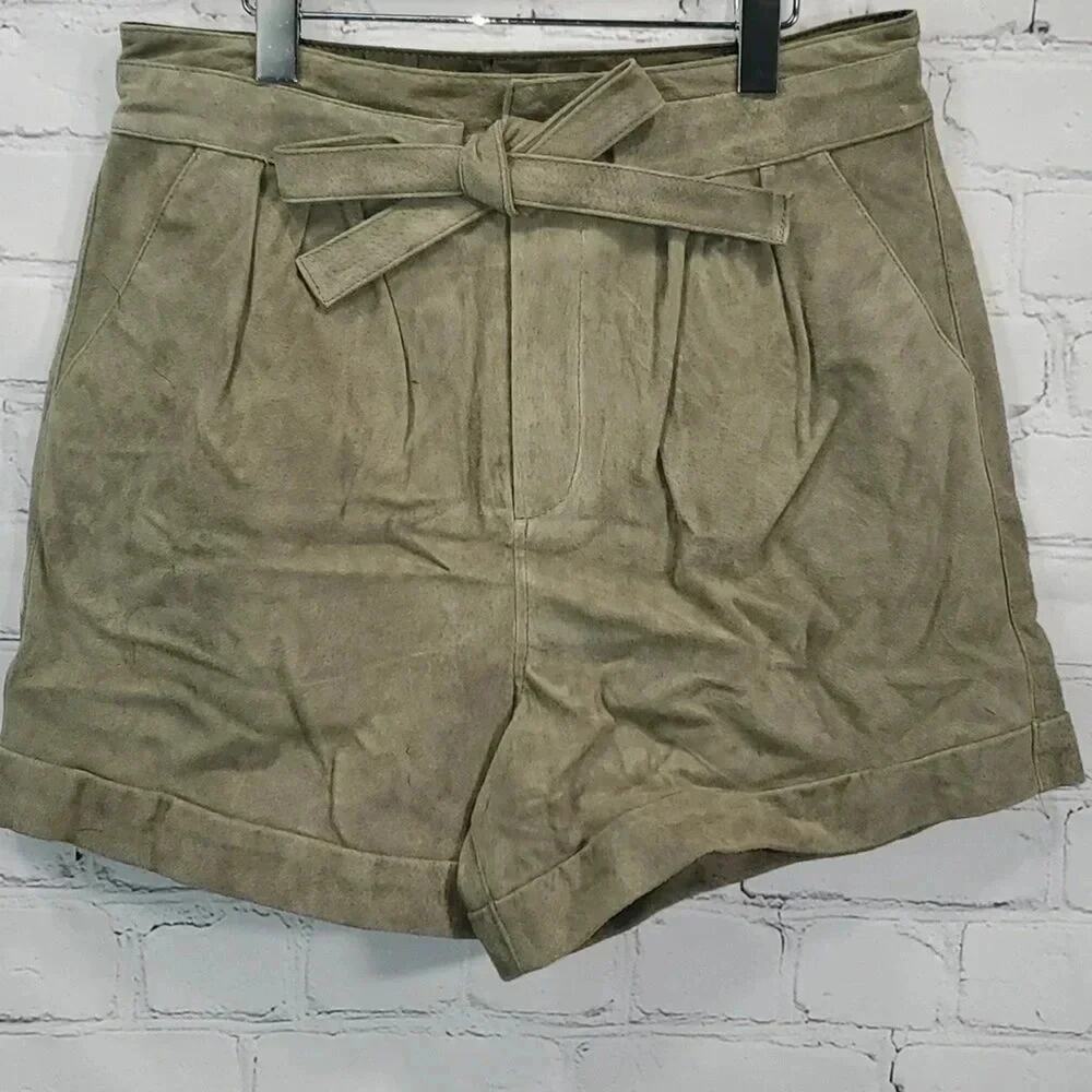 Blank NYC 100% Leather Lined Drawstring Double Clasp Shorts NWT - Picture 3 of 16